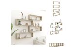 Vidaxl Mensole A Cubo 4 Pezzi Rovere Sonoma 100X15X30 Cm Materiale A Base Di Legno - Mensole Da Parete