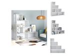 Vidaxl Libreria/Divisorio Per Ambienti Bianco Lucido 155X24X160 Cm - Librerie E Scaffalature
