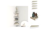 Vidaxl Mensole Galleggianti Ad Angolo 4 Pz. In Mdf Bianco E Rovere 35X35X3,8 Cm - Mensole A Muro