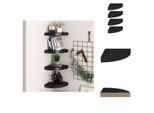 Vidaxl Mensole Galleggianti Ad Angolo 4 Pezzi Nero 25X25X3,8 Cm Mdf - Mensole Da Parete