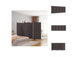 Vidaxl Paravento 5 Pezzi Marrone 433X180 Cm Tessuto - Divisorio Per Ambienti