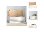 Vidaxl Cassapanca Bianca 89X36,5X33 Cm In Legno Di Pino Massiccio - Armadi