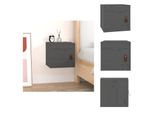 Vidaxl Armadio A Muro Grigio 31,5X30X30 Cm In Legno Di Pino Massiccio - Mensole A Muro