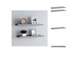 Vidaxl Binari Per Quadri 2 Pz. Mdf Grigio 40X9X3 Cm - Mensole A Muro