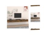 Vidaxl Armadi A Muro 2 Pz. Rovere Fumé 102X30X20 Cm Materiale A Base Di Legno - Mensole A Muro