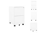 Vidaxl Armadio Per Archiviazione Con Rotelle Bianco 39X45X67 Cm In Acciaio - Armadi Per Archiviazione