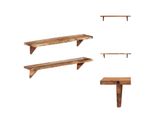 Vidaxl Mensola A Muro 2 Pezzi 110X20X18 Cm In Legno Massiccio Di Acacia - Mensole A Muro