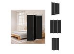 Vidaxl Paravento 3 Pezzi Nero 150X200 Cm Tessuto - Divisorio Per Ambienti