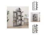 Vidaxl Libreria Grigio Cemento 86X25,5X140 Cm Materiale A Base Di Legno - Librerie & Librerie