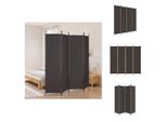 Vidaxl Paravento 4 Pezzi Marrone 200X200 Cm Tessuto - Divisorio Per Ambienti