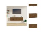 Vidaxl Armadi A Muro 2 Pz. Marrone Miele 60X30X30 Cm In Legno Di Pino Massiccio - Mensole A Muro