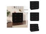 Vidaxl Credenza Nera 80X40X75 Cm In Legno Di Pino Massiccio - Credenze