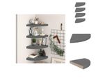 Vidaxl Mensole Galleggianti Ad Angolo 4 Pz. Mdf Grigio Lucido 35X35X3,8 Cm - Mensole A Muro