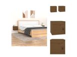 Vidaxl Armadi A Muro 2 Pz. Marrone Miele 31,5X30X30 Cm In Legno Di Pino Massiccio - Mensole A Muro