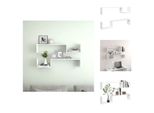 Vidaxl Mensole Da Parete 2 Pz. Bianco 100X15X20 Cm Materiale A Base Di Legno - Mensole A Muro