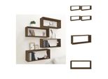 Vidaxl Mensole A Cubo 4 Pz. Rovere Marrone 60X15X23 Cm Materiale A Base Di Legno - Mensole Da Parete