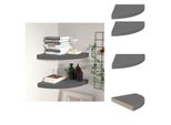 Vidaxl Mensole Galleggianti Ad Angolo 2 Pz. Mdf Grigio Lucido 35X35X3,8 Cm - Mensole A Muro