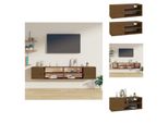 Vidaxl Armadi A Muro 2 Pz. Marrone Miele 80X30X30 Cm In Legno Di Pino Massiccio - Mensole A Muro