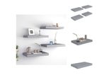 Vidaxl Mensole Da Parete Galleggianti 4 Pz. Mdf Grigio 40X23X3,8Cm - Mensole Da Parete
