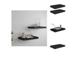 Vidaxl Mensole Galleggianti 2 Pezzi Nero 40X23X3,8 Cm Mdf - Mensole Da Parete
