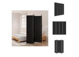 Vidaxl Paravento 4 Pezzi Nero 200X220 Cm Tessuto - Divisorio Per Ambienti