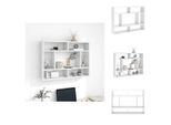 Vidaxl Mensola A Muro Bianco Lucido 75X16X55 Cm In Legno - Mensole A Muro