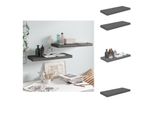 Vidaxl Mensole Galleggianti 2 Pz. Grigio Lucido 60X23,5X3,8 Cm Mdf - Mensole A Muro