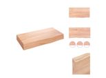 Vidaxl Mensola A Muro Marrone Chiaro 40X20X6 Cm In Legno Massiccio Trattato Con Rovere - Mensole A Muro
