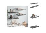 Vidaxl Mensole Galleggianti 4 Pz. Grigio Lucido 50X23X3,8 Cm Mdf - Mensole A Muro