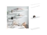 Vidaxl Mensole Galleggianti 4 Pz. Bianco Lucido 80X23,5X3,8 Cm Mdf - Mensole A Muro