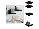 Vidaxl Mensole Galleggianti 2 Pz. Nero Lucido 23X23,5X3,8 Cm Mdf - Mensole A Muro