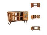 Vidaxl Cassettiera In Legno Massiccio 1 Anta 4 Scomparti E 3 Cassetti - Credenze