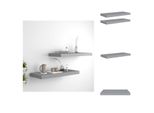 Vidaxl Mensole Da Parete Galleggianti 2 Pz. Grigio 60X23,5X3,8Cm Mdf - Mensole A Muro