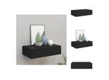Vidaxl Mensola A Muro Con Cassetto Nero 40X23,5X10 Cm Mdf - Mensole A Muro