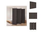 Vidaxl Paravento 5 Pezzi Marrone 250X220 Cm Tessuto - Divisorio Per Ambienti