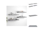 Vidaxl Mensole Galleggianti 4 Pz. Grigio 60X23,5X3,8Cm Mdf - Mensole Da Parete
