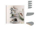 Vidaxl Mensole Galleggianti Ad Angolo 4 Pz. Mdf Grigio 35X35X3,8 Cm - Mensole A Muro