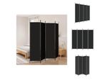 Vidaxl Paravento 4 Pezzi Nero 200X200 Cm Tessuto - Divisorio Per Ambienti