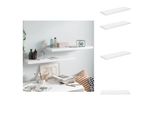 Vidaxl Mensole Galleggianti 2 Pz. Bianco Lucido 80X23,5X3,8 Cm Mdf - Mensole A Muro