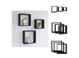 Vidaxl Mensole A Cubo 3 Pezzi In Mdf Nero - Mensole Da Parete