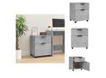 Vidaxl Cartella Mobile Con Rotelle Grigio Cemento 45X38X54 Cm - Cartelle Di Archiviazione