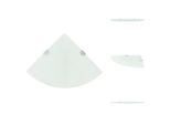 Vidaxl Mensole Angolari 2 Pezzi Con Staffe Cromate In Vetro Bianco 25X25Cm - Mensole Da Parete
