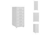Vidaxl Armadio Per Archiviazione Con Rotelle Grigio 28X41X69 Cm In Metallo - Armadi Per Archiviazione