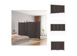 Vidaxl Paravento 4 Pezzi Marrone 346X180 Cm Tessuto - Divisorio Per Ambienti