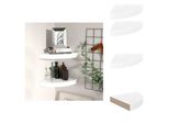 Vidaxl Mensole Galleggianti Ad Angolo 2 Pz. Mdf Bianco Lucido 25X25X3,8 Cm - Mensole A Muro
