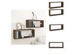Vidaxl Mensole A Cubo 2 Pz. Rovere Marrone 60X15X23 Cm Materiale A Base Di Legno - Mensole Da Parete