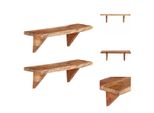 Vidaxl Mensole A Muro 2 Pezzi 60 X 20 X 18 Cm In Legno Massiccio Di Acacia - Mensole A Muro