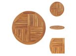 Vidaxl Piano Da Tavolo In Legno Massiccio Teak Rotondo 2,5 Cm 80 Cm - Piani Da Tavolo