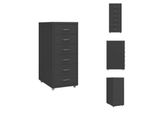 Vidaxl Armadio Per Archiviazione Con Rotelle Antracite 28X41X69 Cm In Metallo - Armadi Per Archiviazione