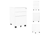 Vidaxl Armadio Per Archiviazione Con Rotelle Bianco 39X45X60 Cm In Acciaio - Armadi Per Archiviazione